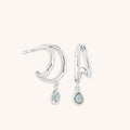 Illusion Opal Charm Huggies in Silver