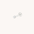 Floating Diamond Small Piercing Stud in Solid White Gold