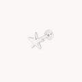 Star Large Piercing Stud in Solid White Gold