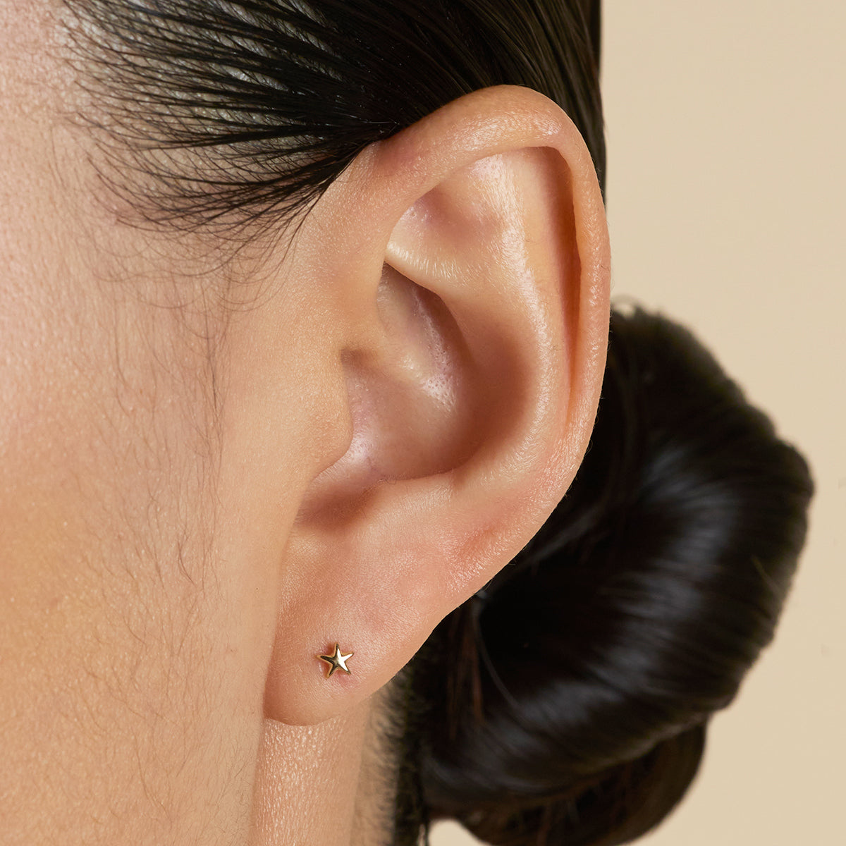 Star Small Piercing Stud in Solid Gold