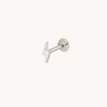 Lightning Bolt Titanium Piercing Stud in Platinum