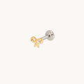 Bow Titanium Piercing Stud in Gold