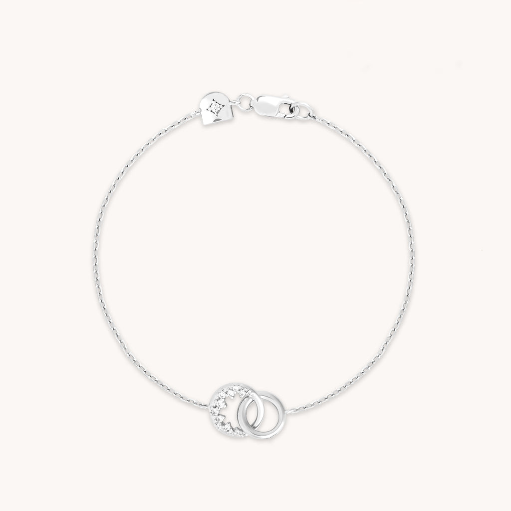 Orbit Crystal Pendant Bracelet in Silver