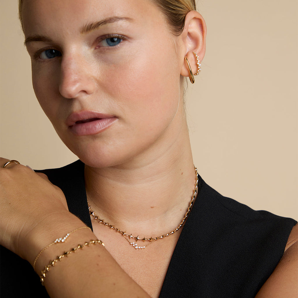 Orbit Crystal Studs in Gold