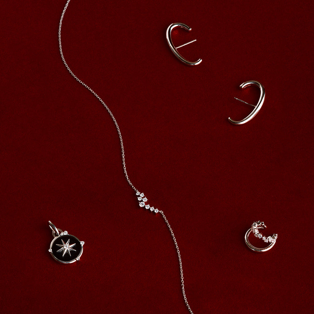 Orbit Dome Stud in Silver