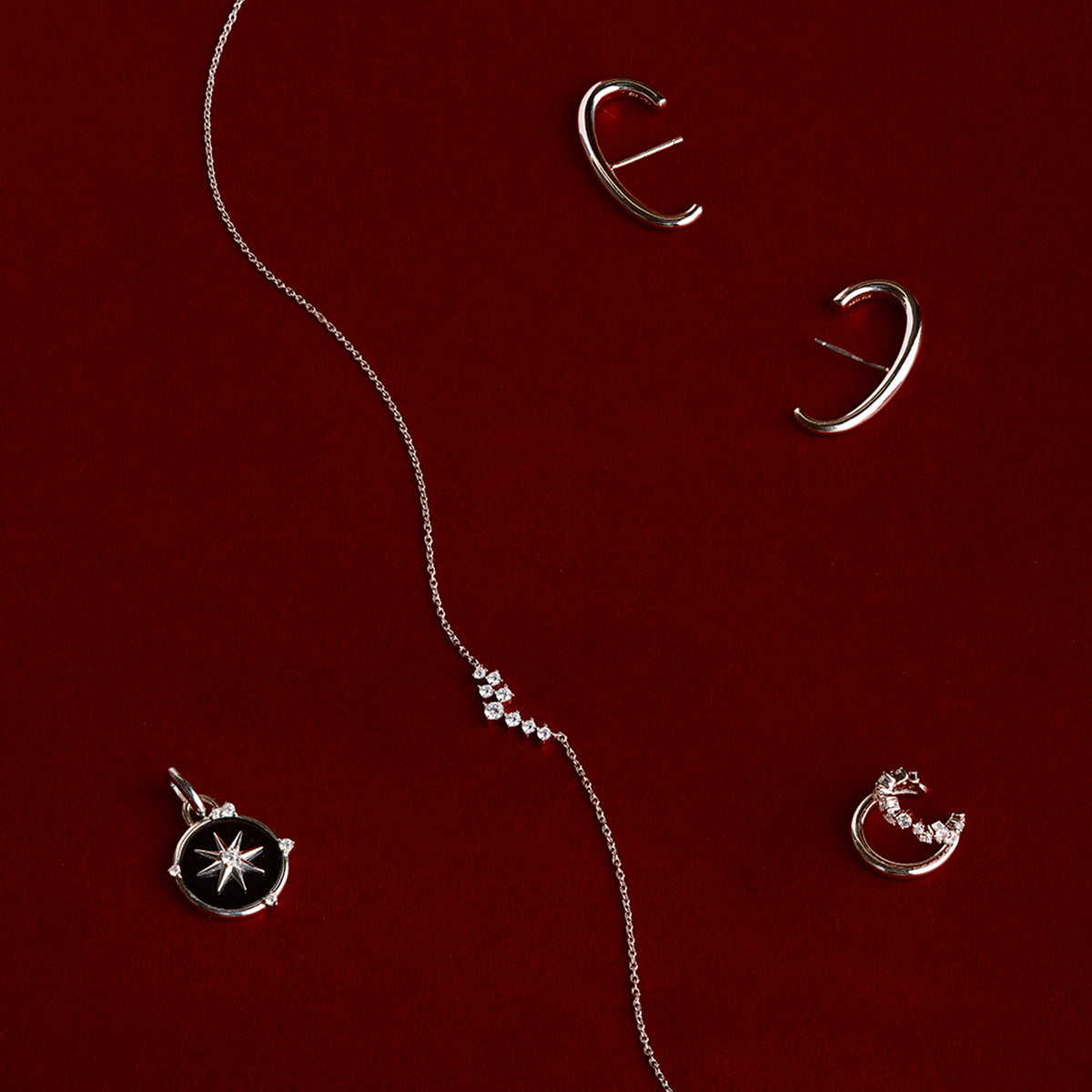 Orbit Dome Stud in Silver