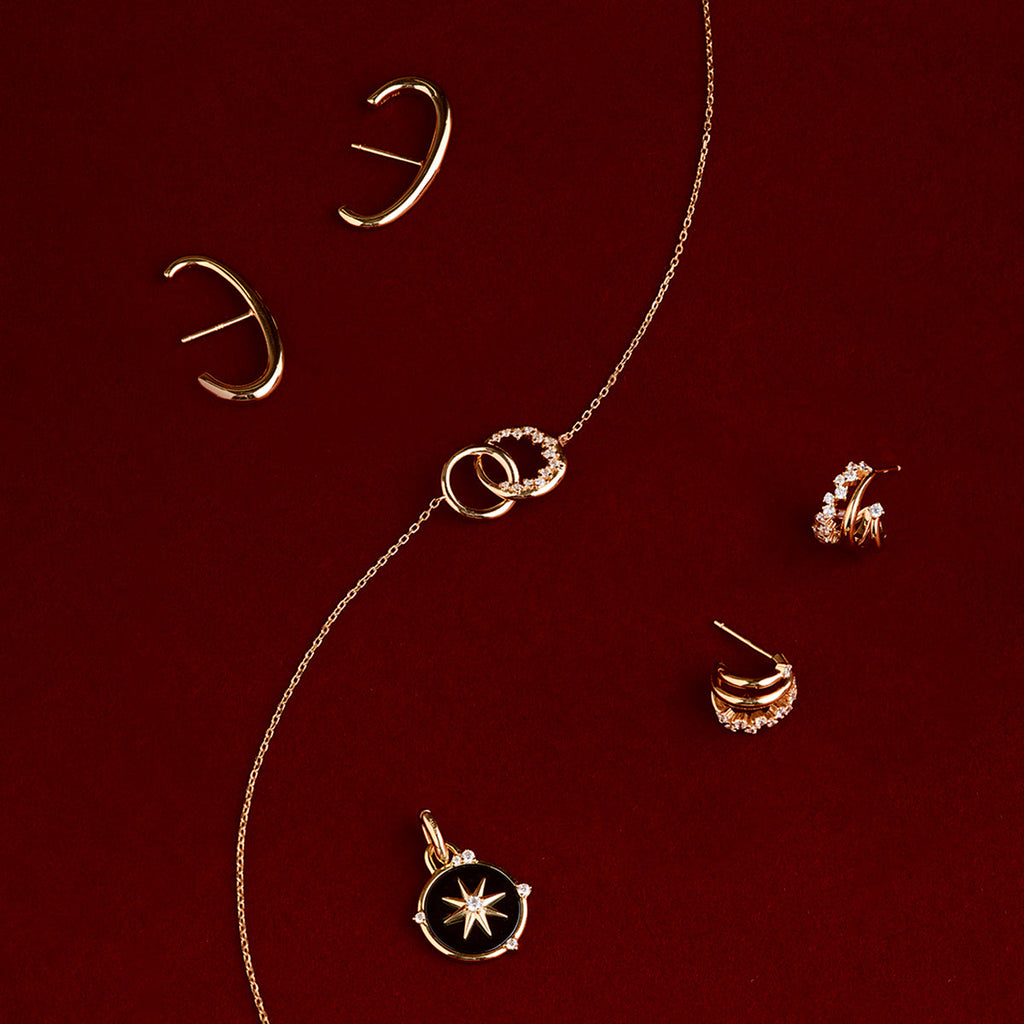 Illusion Spiral Huggies in Gold