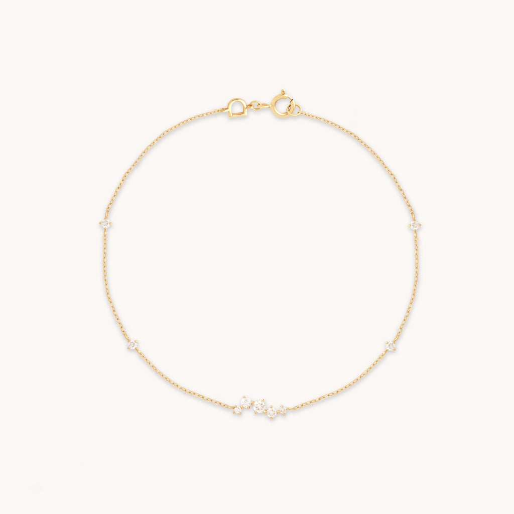 Diamond Cluster Bracelet in Solid Gold