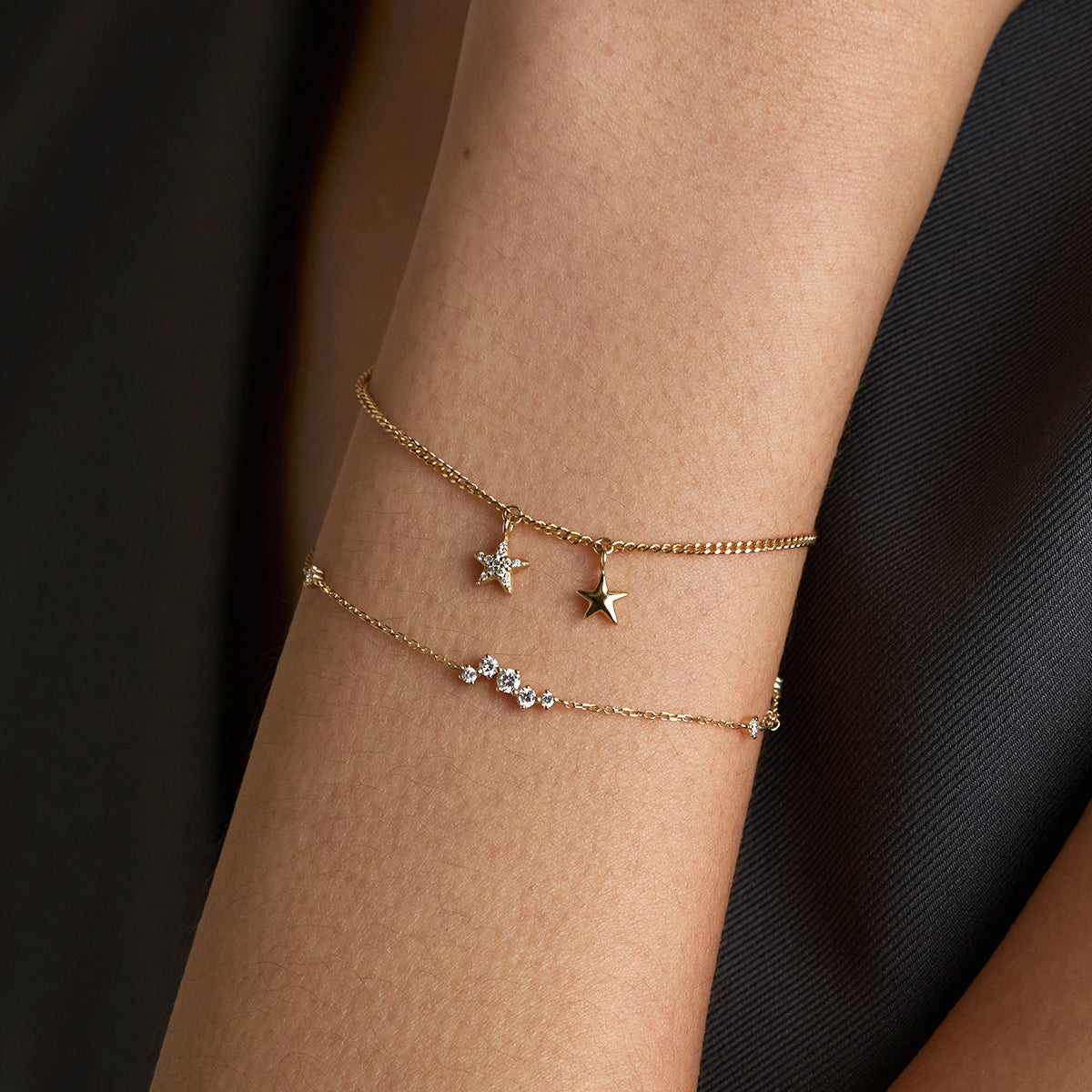 Diamond Cluster Bracelet in Solid Gold