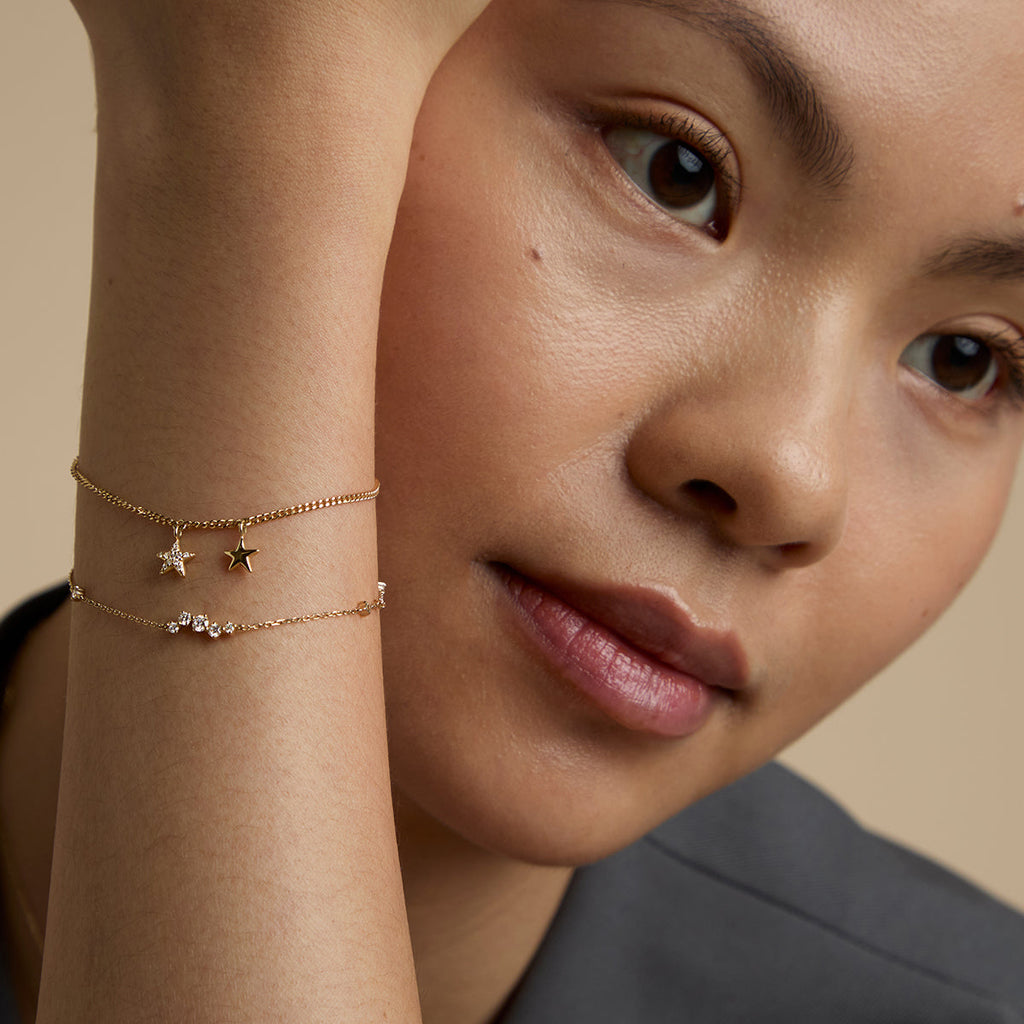 Diamond Cluster Bracelet in Solid Gold