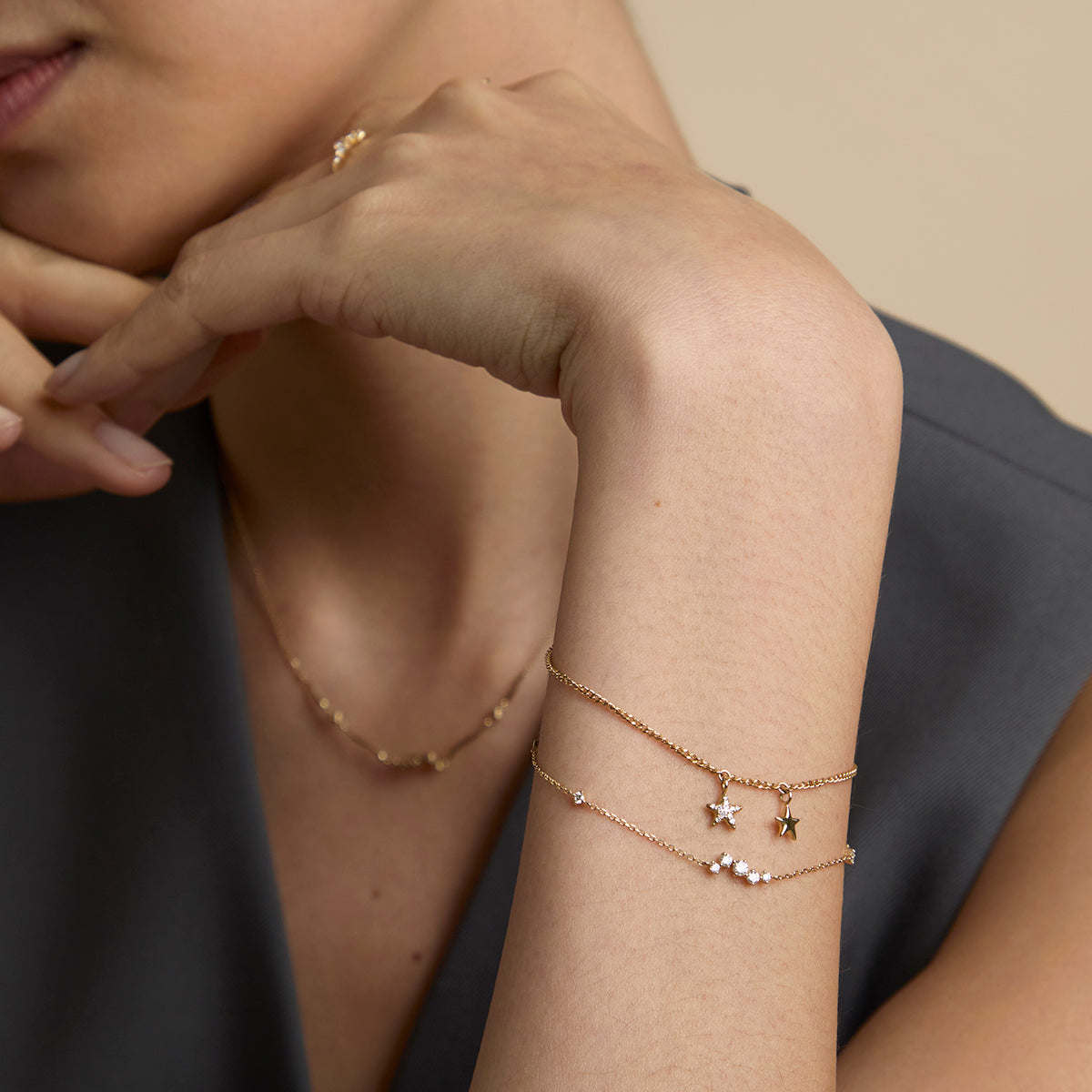 Diamond Cluster Bracelet in Solid Gold