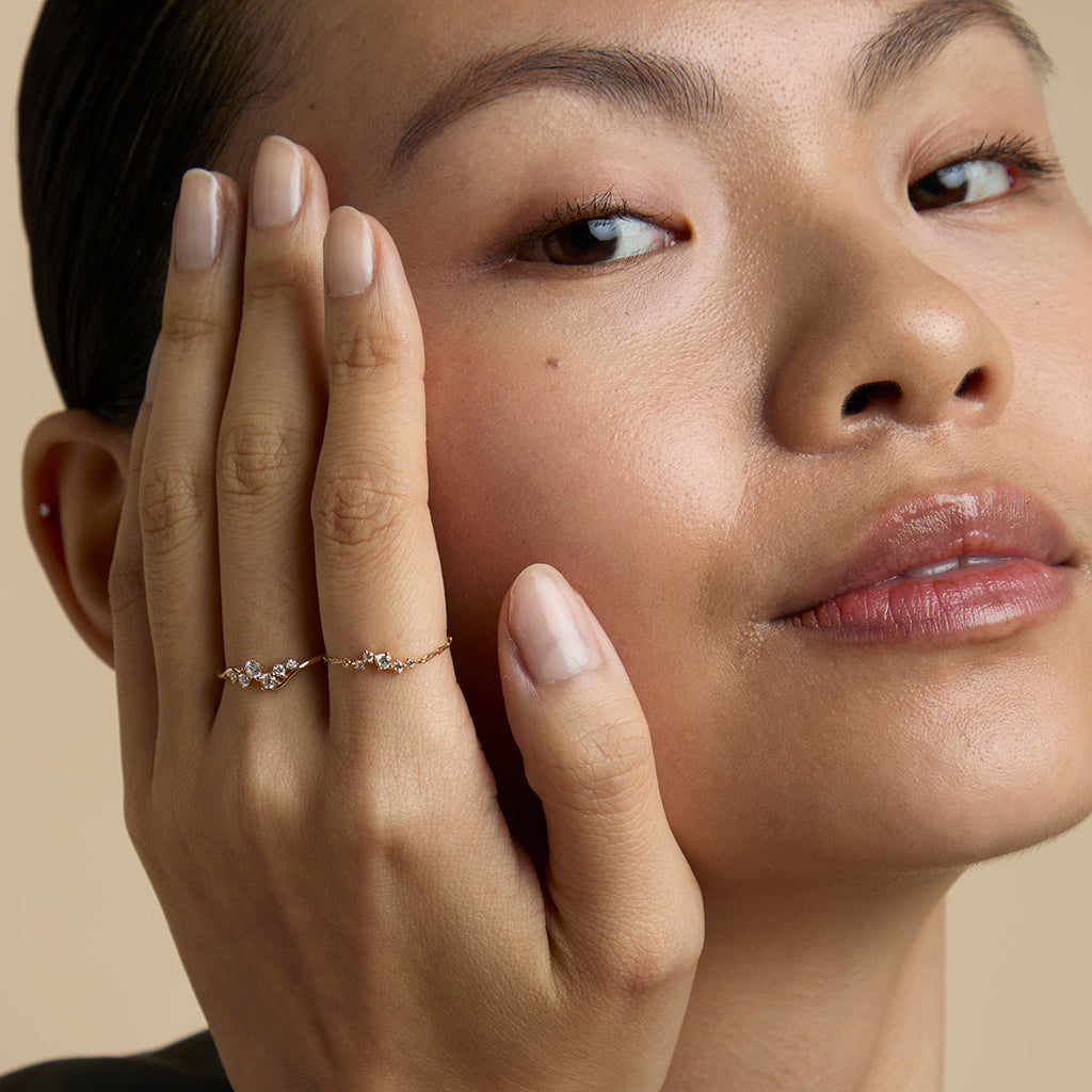 Diamond Cluster Ring in Solid Gold
