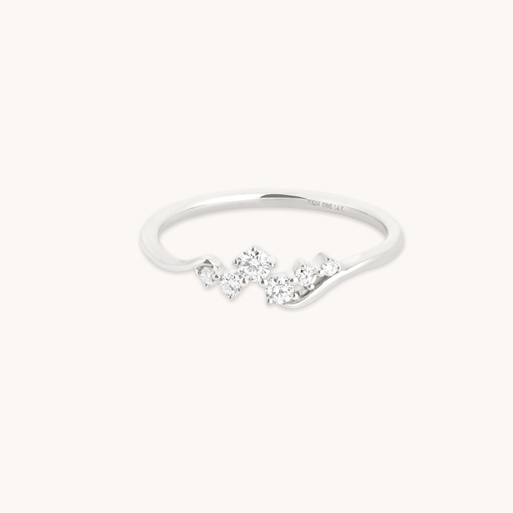 Diamond Cluster Ring in Solid White Gold