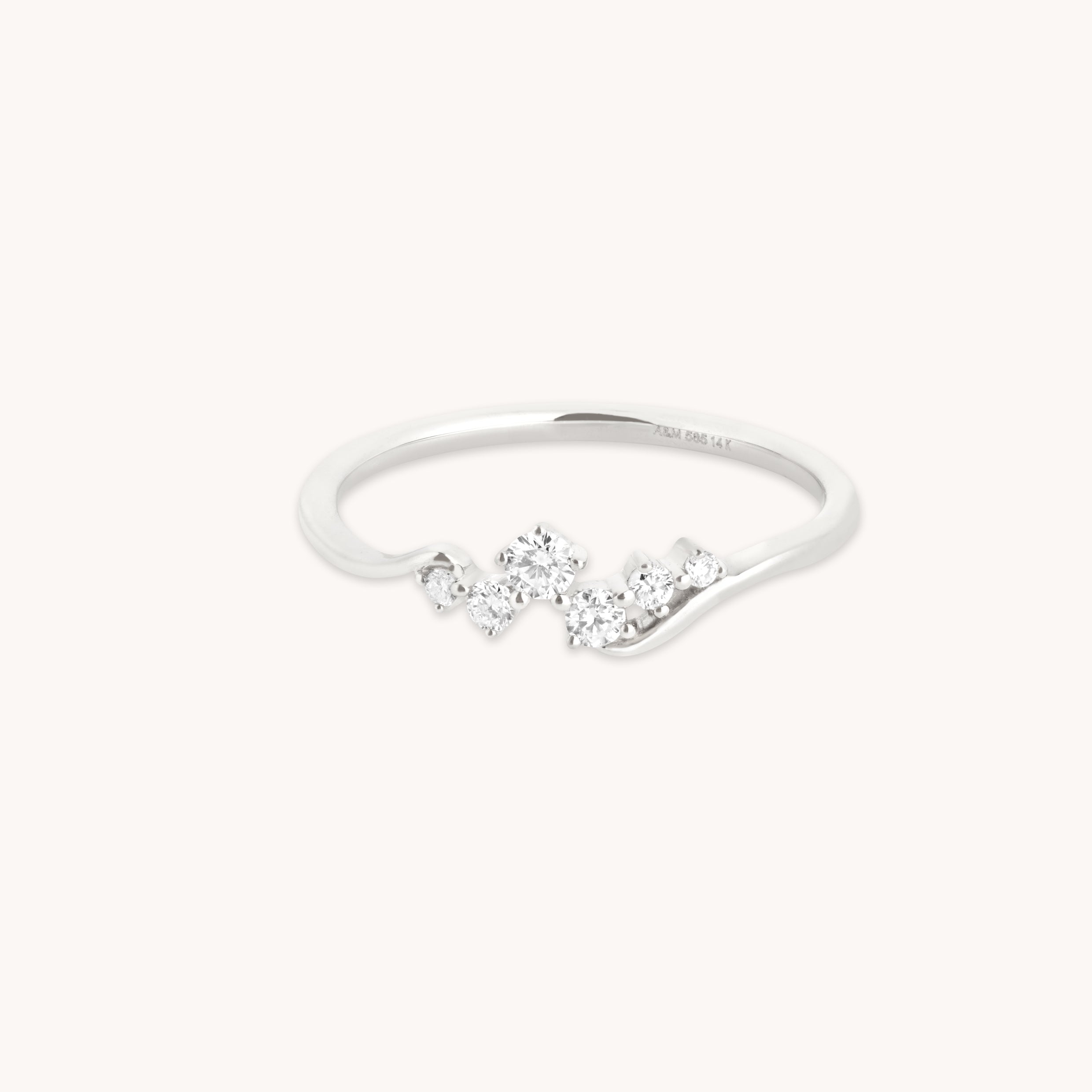 Diamond Cluster Ring in Solid White Gold