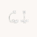 Diamond Trio Ear Jacket in Solid White Gold
