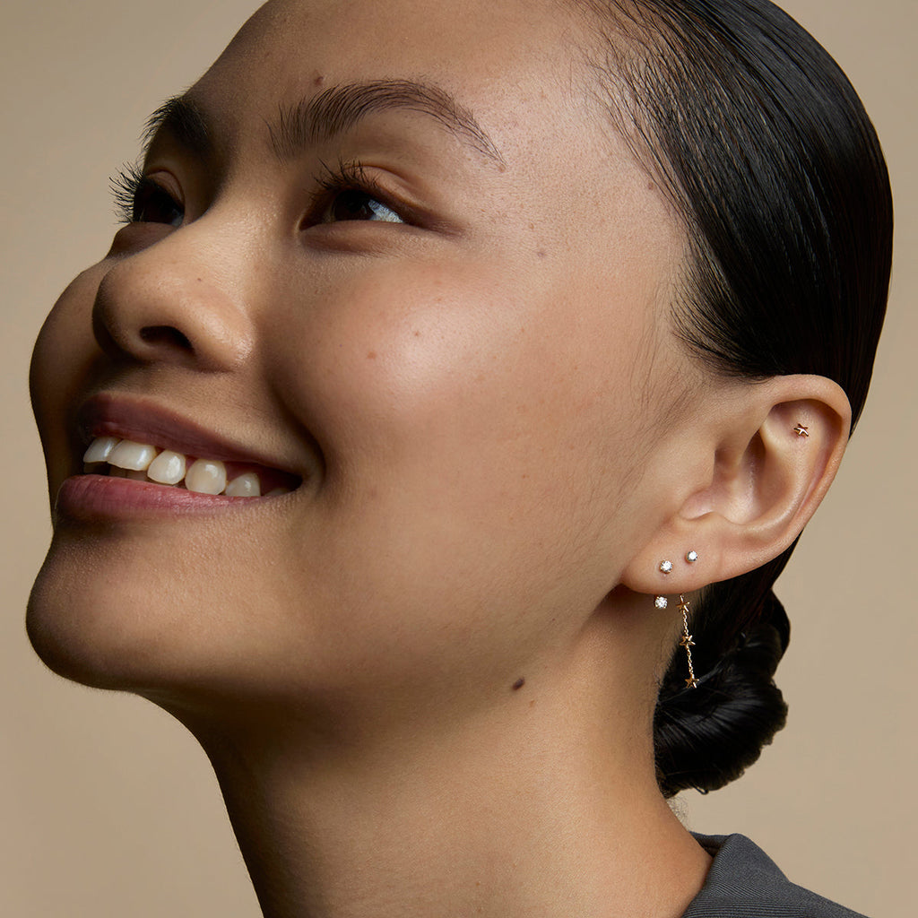 Diamond Ear Jacket in Solid Gold