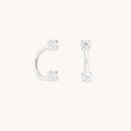 Diamond Ear Jacket in Solid White Gold