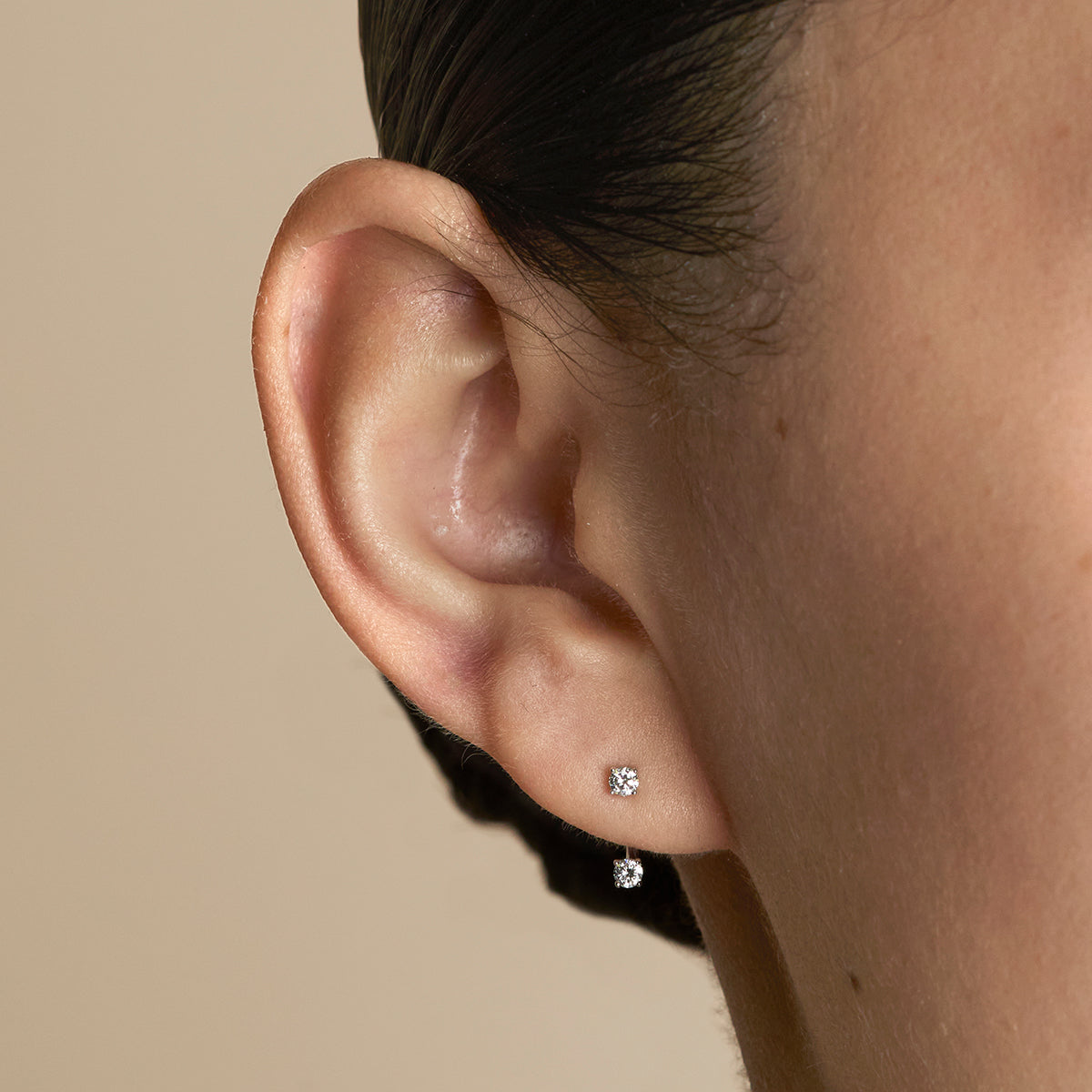 Diamond Ear Jacket in Solid White Gold