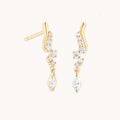 Diamond Wave Charm Studs in Solid Gold