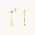 Cosmic Star Chain Studs in Solid Gold