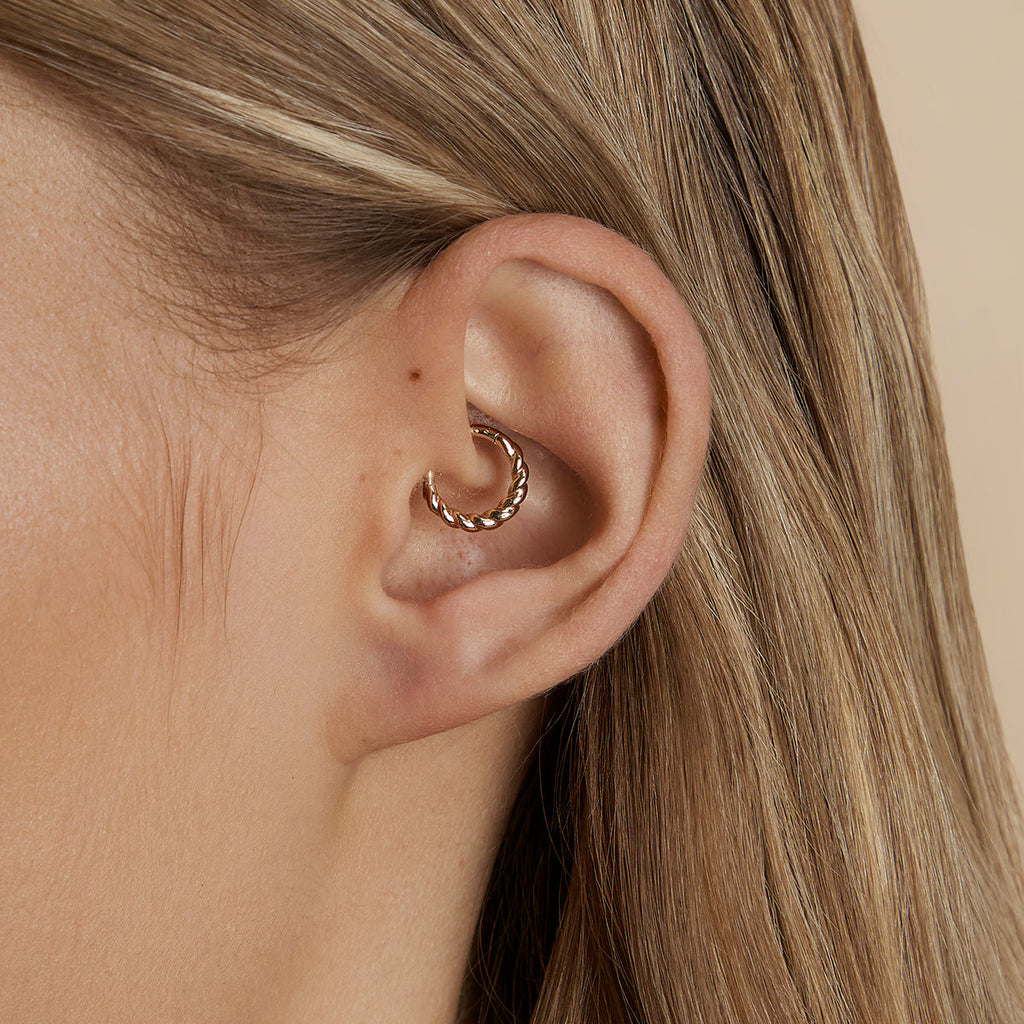 Rope Daith Ring in Solid Gold