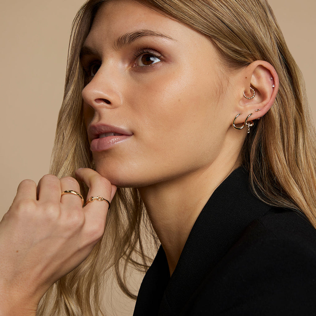 Rope Daith Ring in Solid Gold