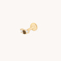 Smokey Quartz Cluster Piercing Stud in Solid Gold