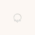 Square Crystal Trio Titanium Daith Hoop in Platinum