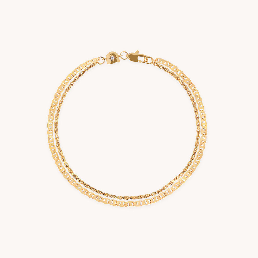 Illusion Double Chain Bracelet in Gold