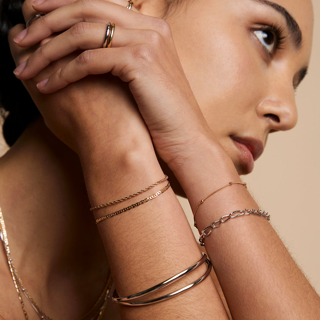 Illusion Double Chain Bracelet in Gold
