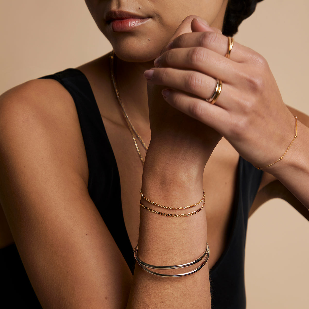 Illusion Double Chain Bracelet in Gold