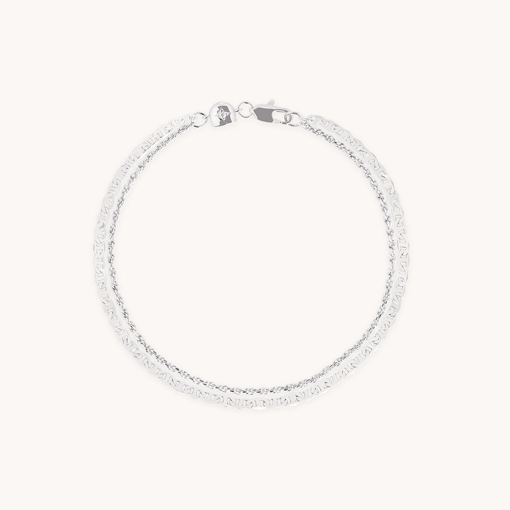 Illusion Double Chain Bracelet in Silver