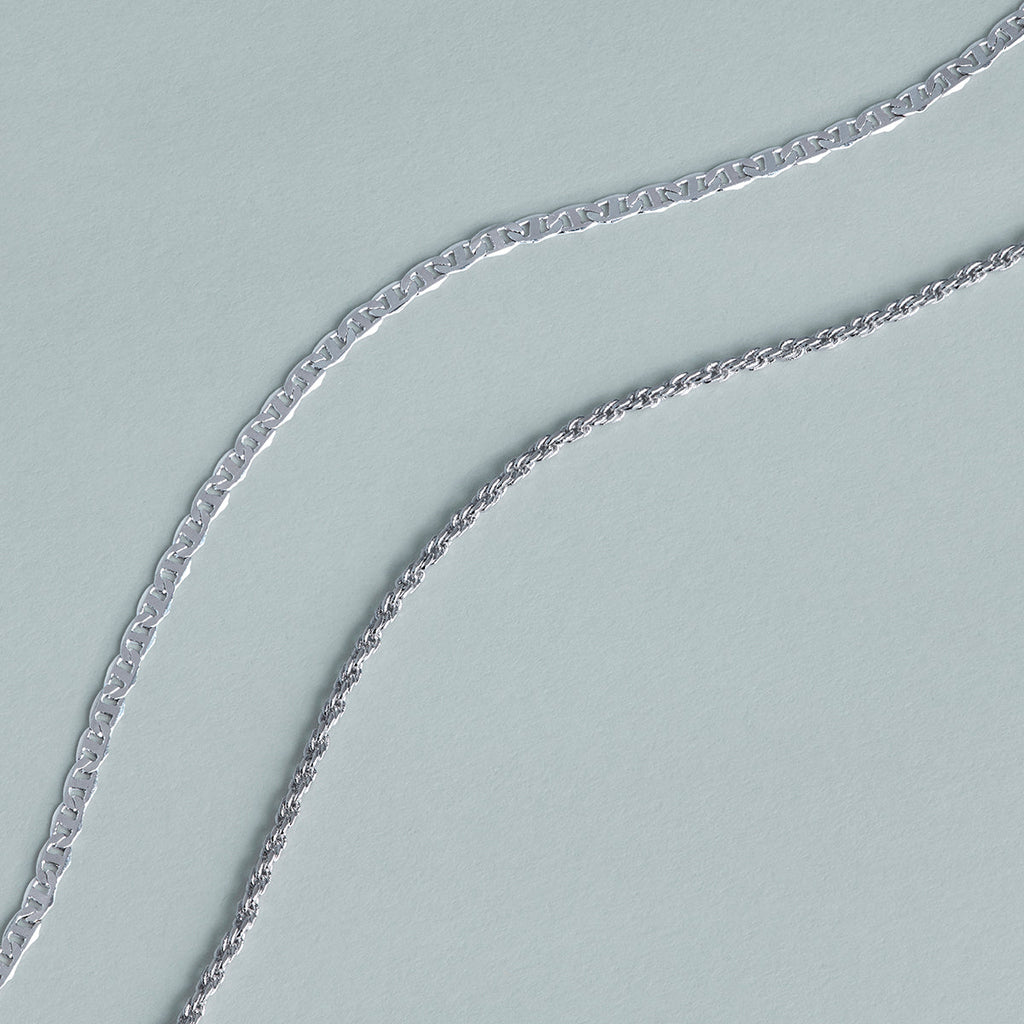 Illusion Double Chain Bracelet in Silver