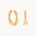 Crossover Illusion Hoops in Gold