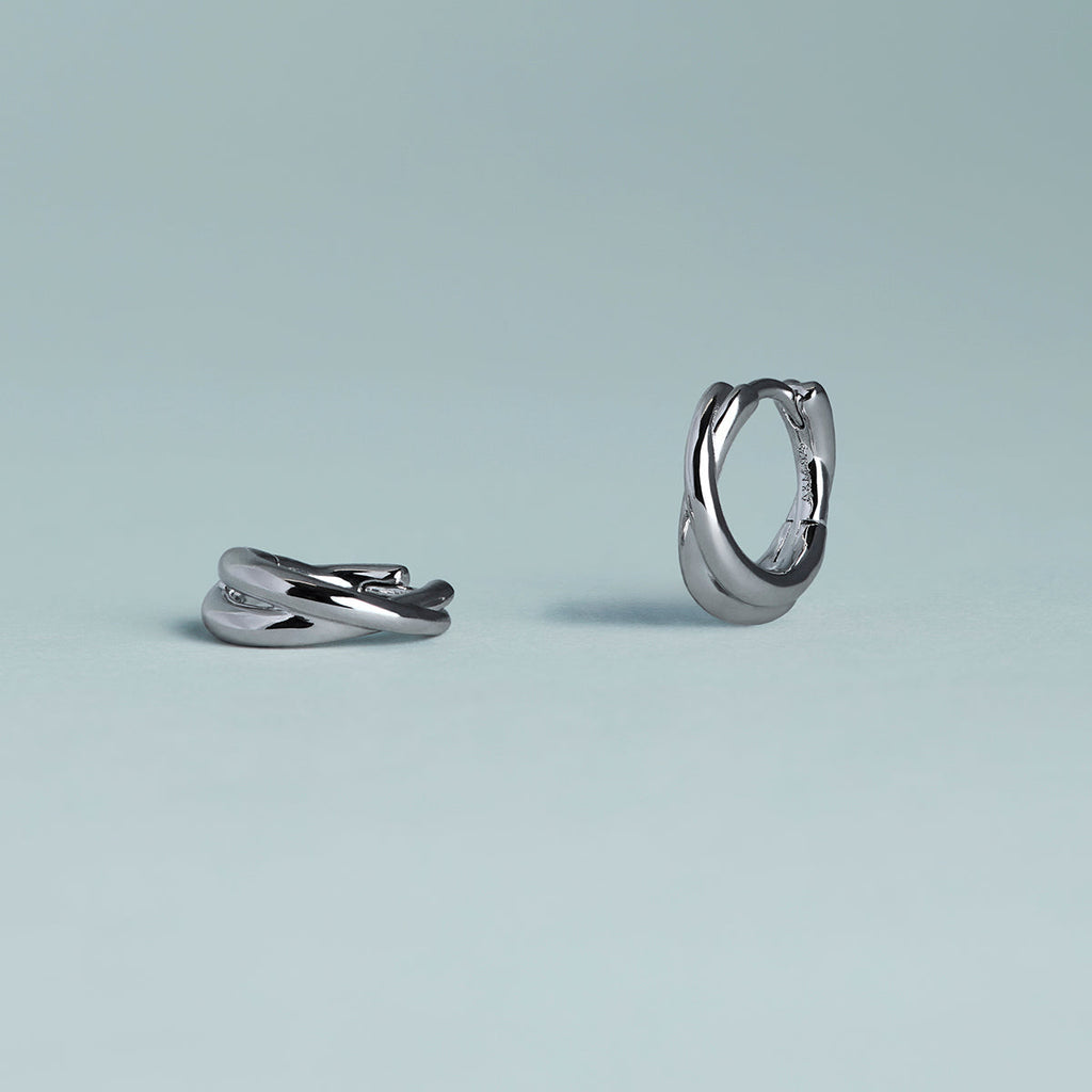 Crossover Illusion Huggies in Silver