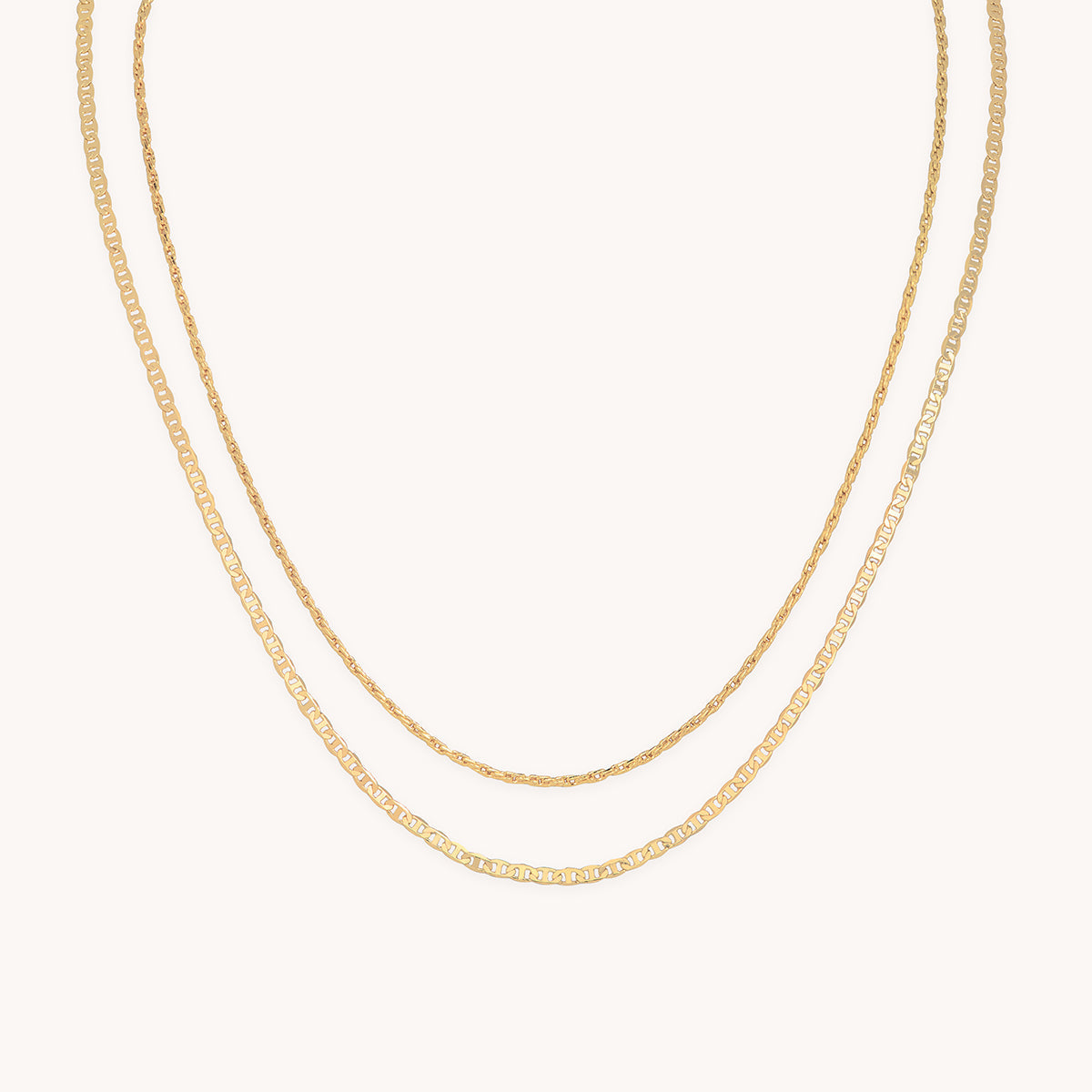 Illusion Double Chain Necklace in Gold