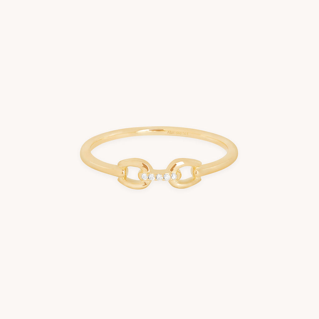 Diamond Hardware Ring in Solid Gold