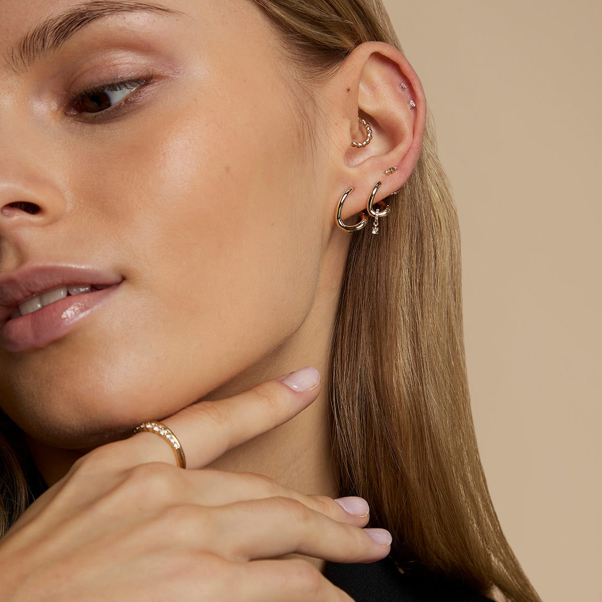 Molten Hoops in Solid Gold