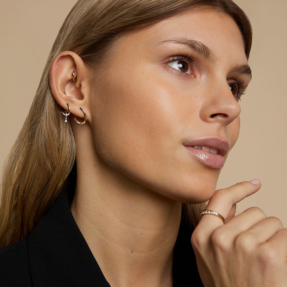 Molten Hoops in Solid Gold