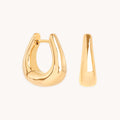 Saddle Medium Hoops in Gold