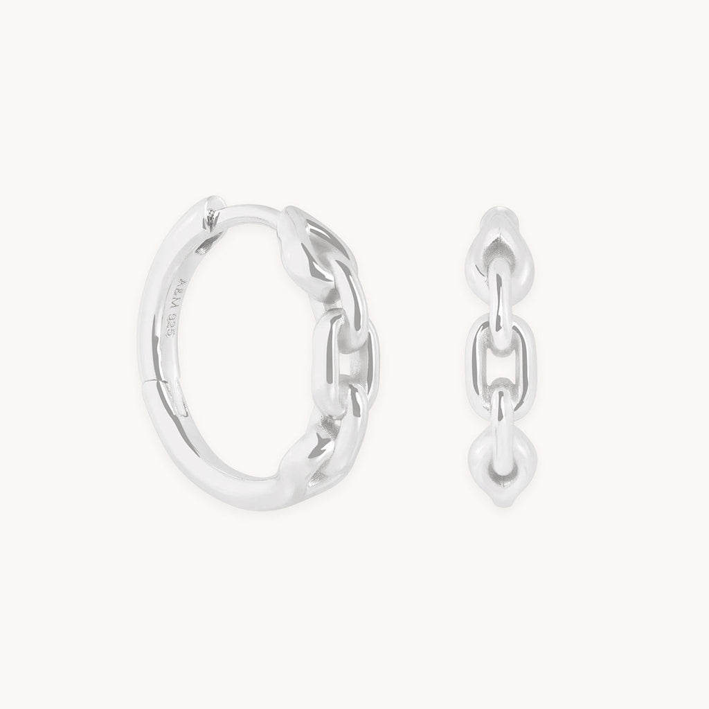 Hardware Link Hoops in Silver