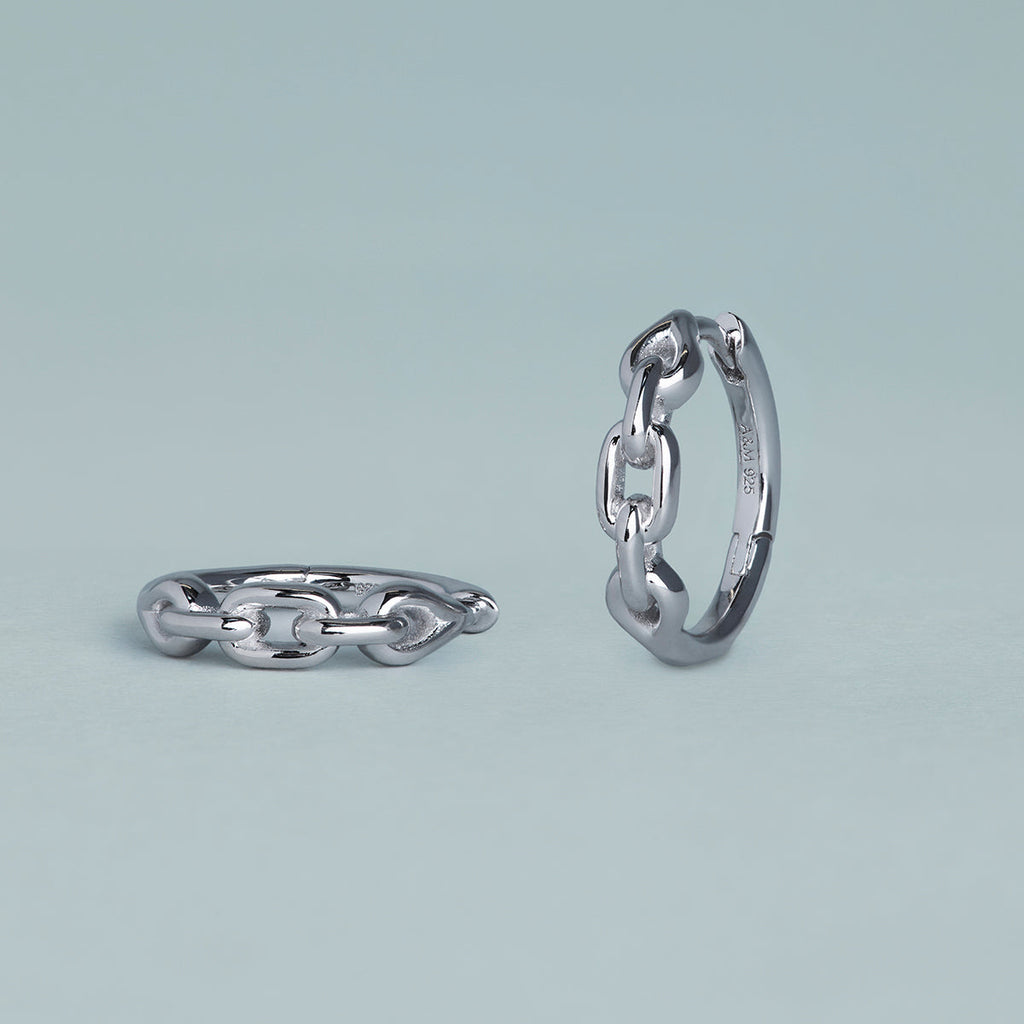 Hardware Link Hoops in Silver