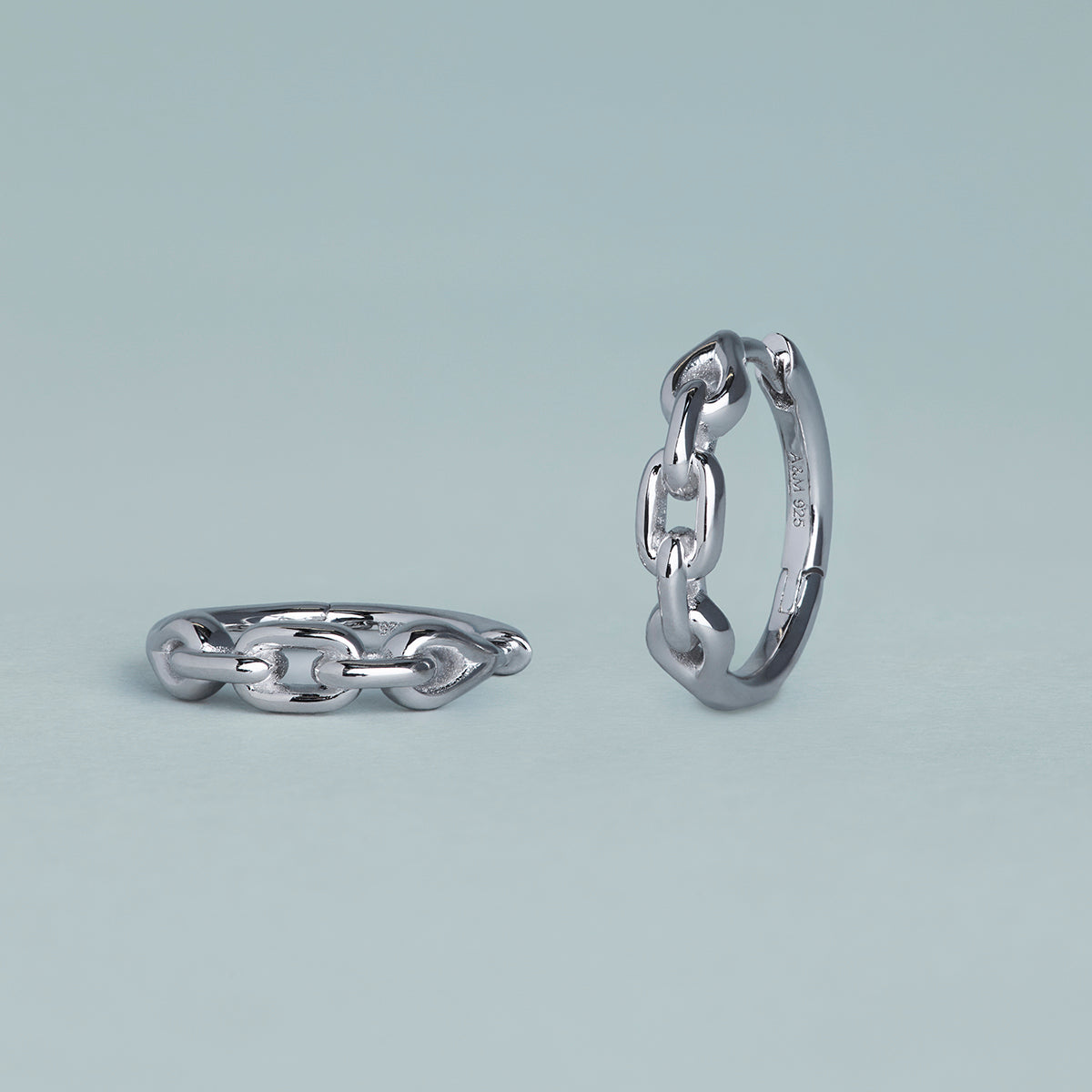 Hardware Link Hoops in Silver