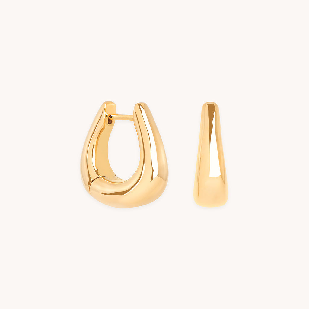 Saddle Small Hoops in Gold