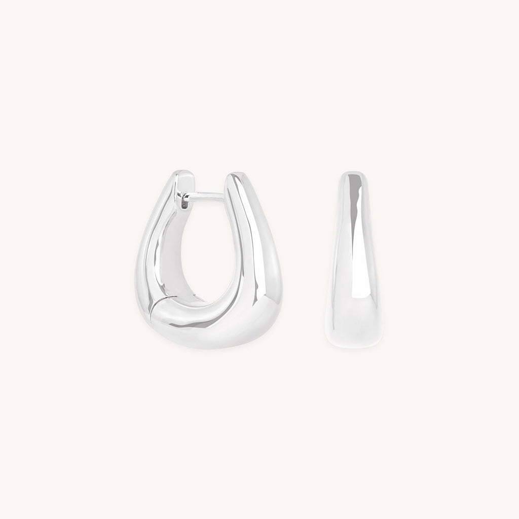 Saddle Small Hoops in Silver
