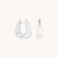 Saddle Small Hoops in Silver