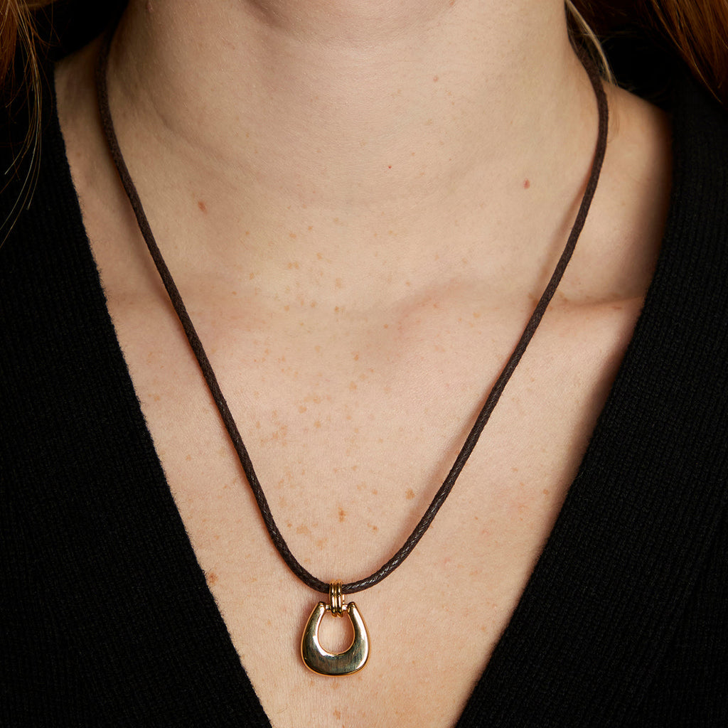 Hardware Pendant Cord Necklace in Gold