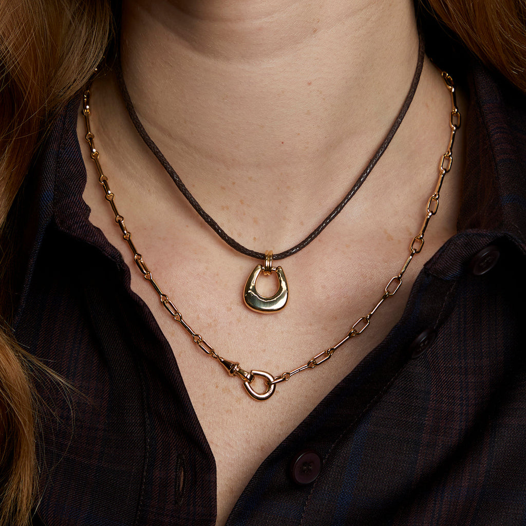 Hardware Pendant Cord Necklace in Gold