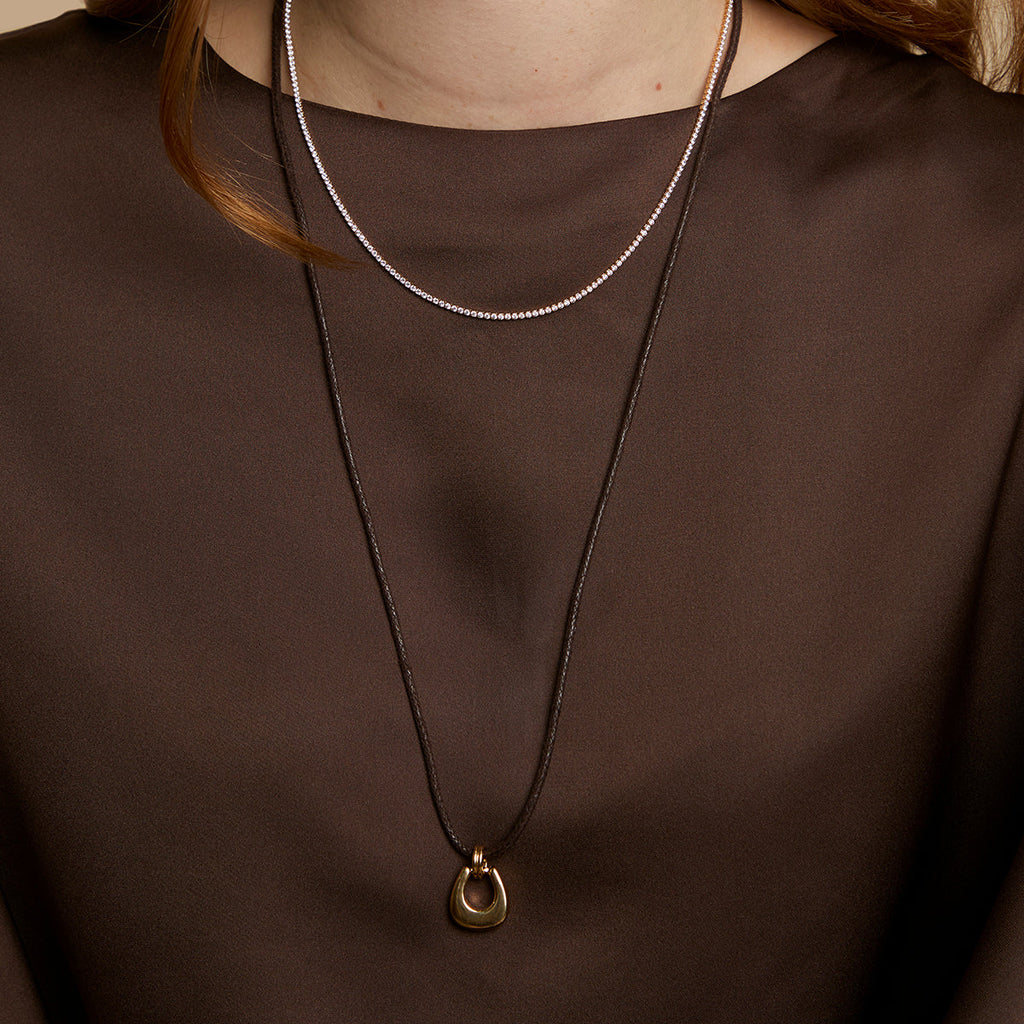 Hardware Pendant Cord Necklace in Gold