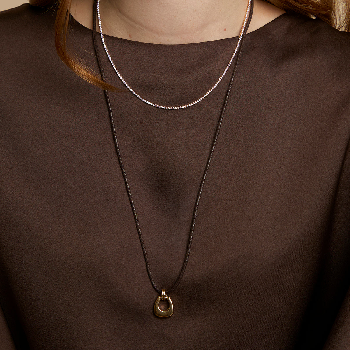 Hardware Pendant Cord Necklace in Gold